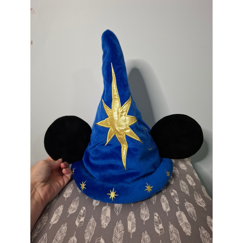 Disney Parks Disneyland Paris Sorcerer Mickey Mouse Wizard Hat Blue Plush Ears